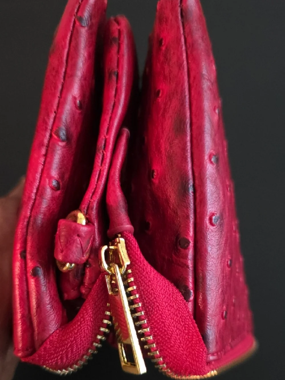 Humble Chic Vegan Leather Faux Ostrich Convertible Crossbody/Wristlet Strap